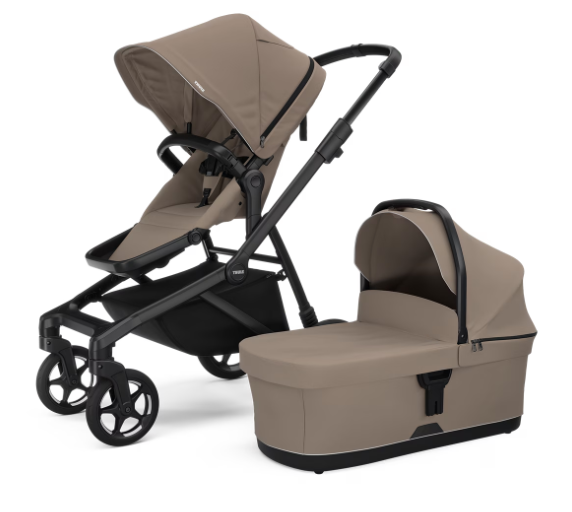 Thule Sleek 2 Stadskinderwagen Met Reiswieg | Tinted Taupe On Black