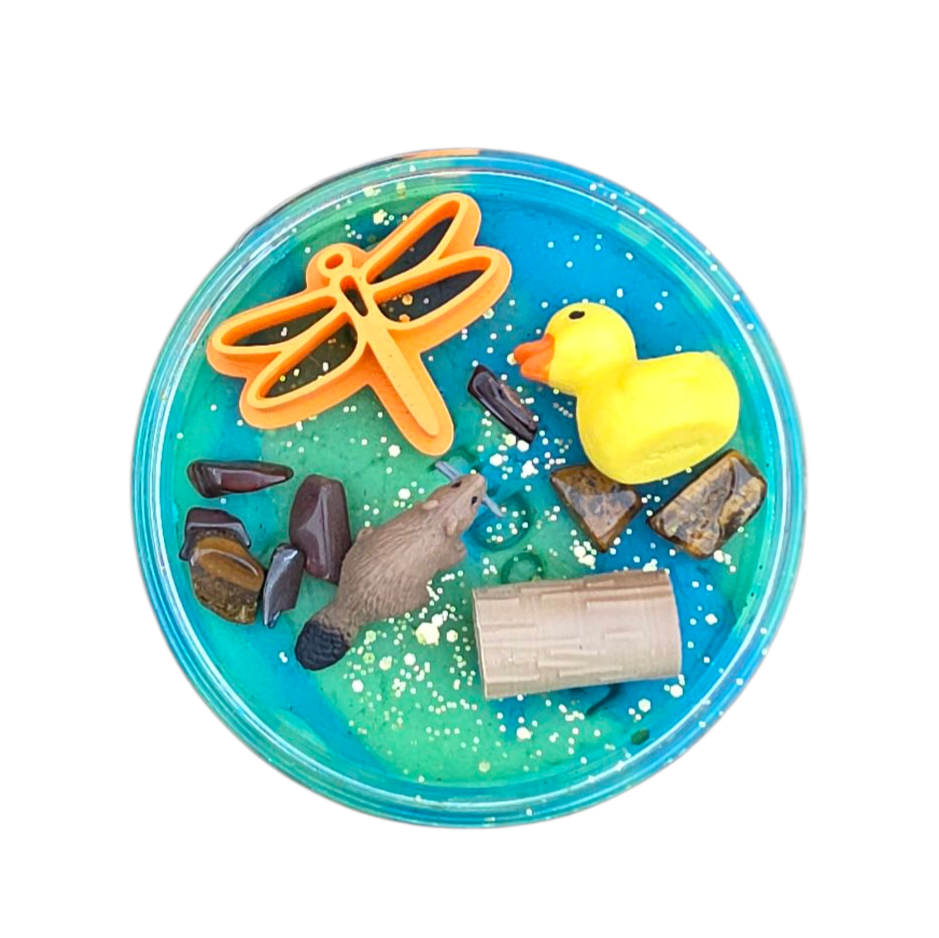 SensoryFun Sensory Dough klei in River met toppings, zachte natuurlijke speelklei voor sensorisch spel bij De Gele Flamingo.