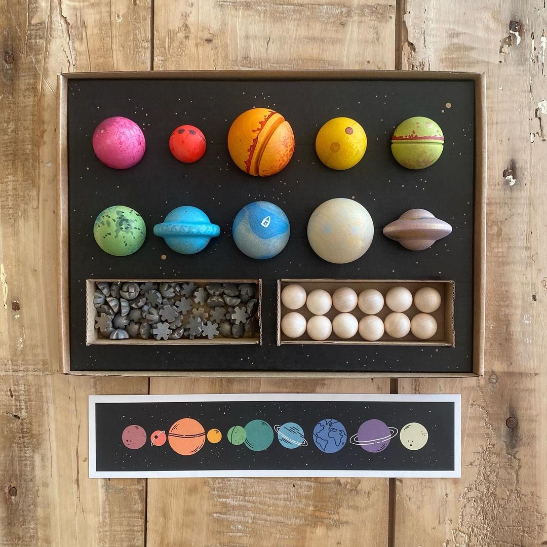 Grapat Dear Universe houten speelset met planeten en sterren