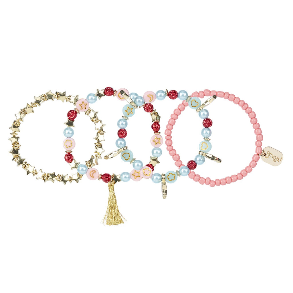 Souza Armband Jackie set van 4 kinderarmbandjes met kleurrijke kralen en sterbedel