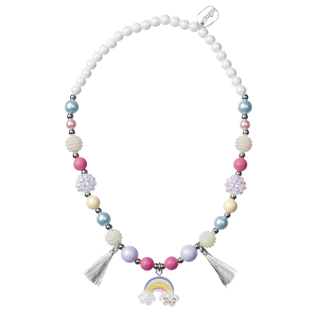 Souza Ketting en Armband Set Soraya Regenboog met regenboogbedel en kwastjes voor kinderen