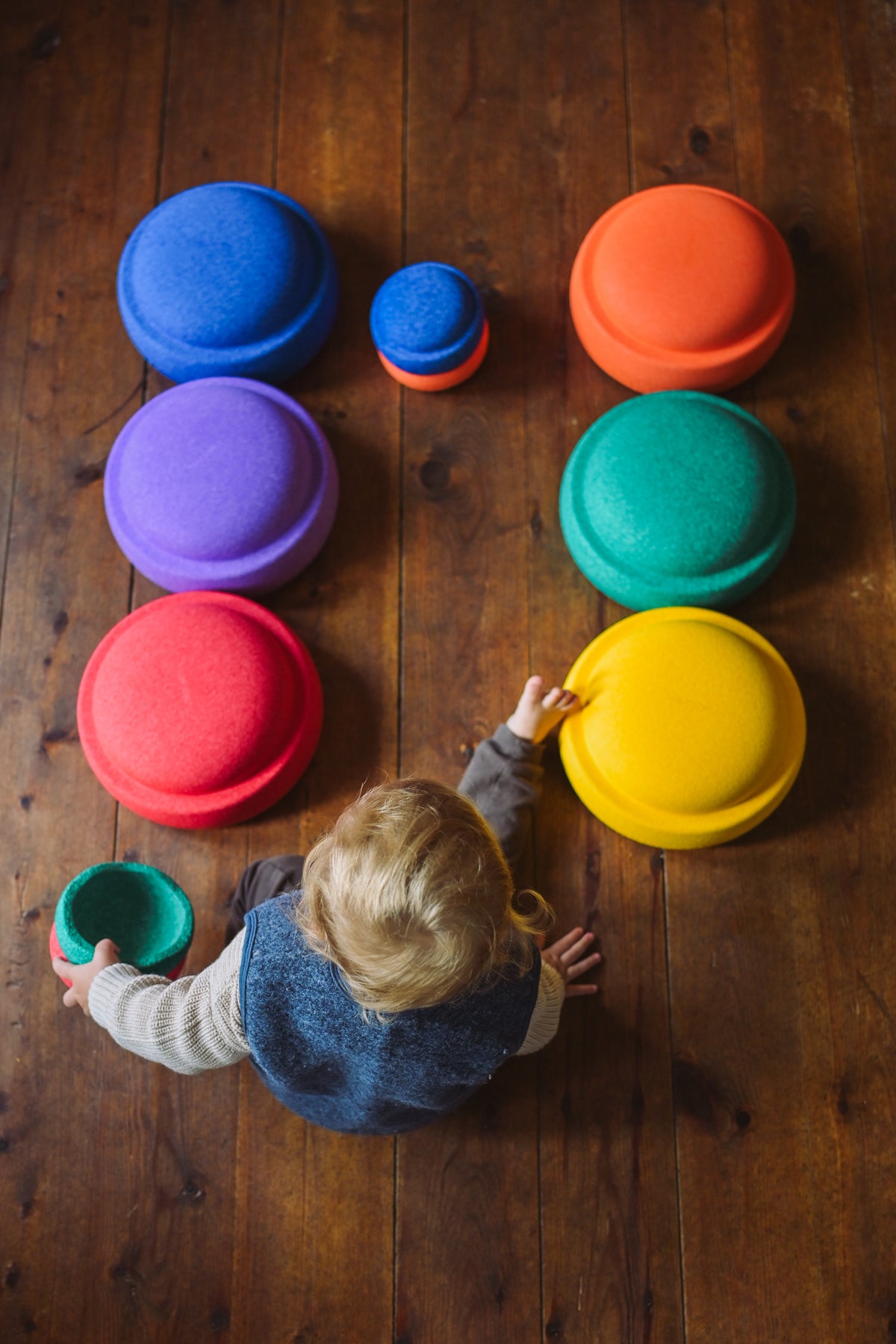 Stapelstein Mini Rainbow Classic set van 6 kleine balansstenen