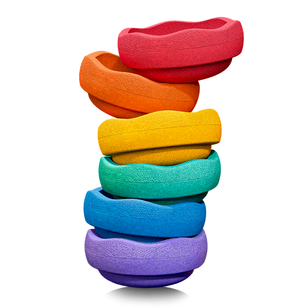 Stapelstein Mini Rainbow Classic set van 6 kleine balansstenen