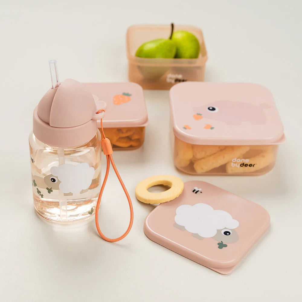 Done By Deer drinkfles met rietje Tiny Farm Powder detail