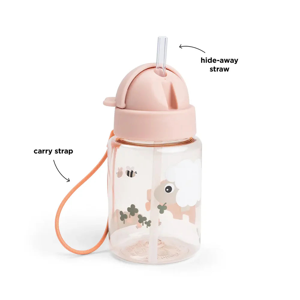 Done By Deer drinkfles met rietje Tiny Farm Powder vooraanzicht