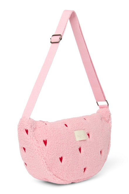 Studio Noos Fanny Pack Lichtroze Teddy Hearts met verstelbare band, crossbody te dragen, bij De Gele Flamingo