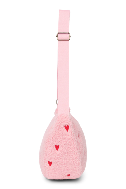 Lichtroze Studio Noos heuptas met hartjes en binnenvak voor kleine kostbaarheden, te koop bij De Gele Flamingo