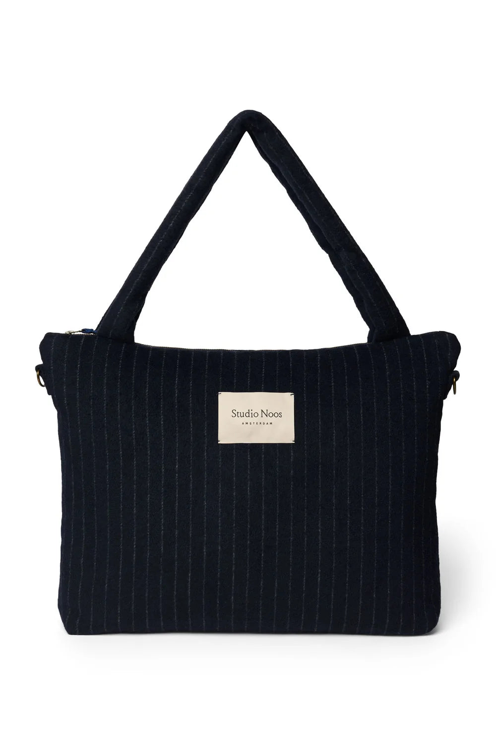 Studio Noos Diaper Bag Luiertas Met Rits | Dark Blue Flanel Chalkstripe