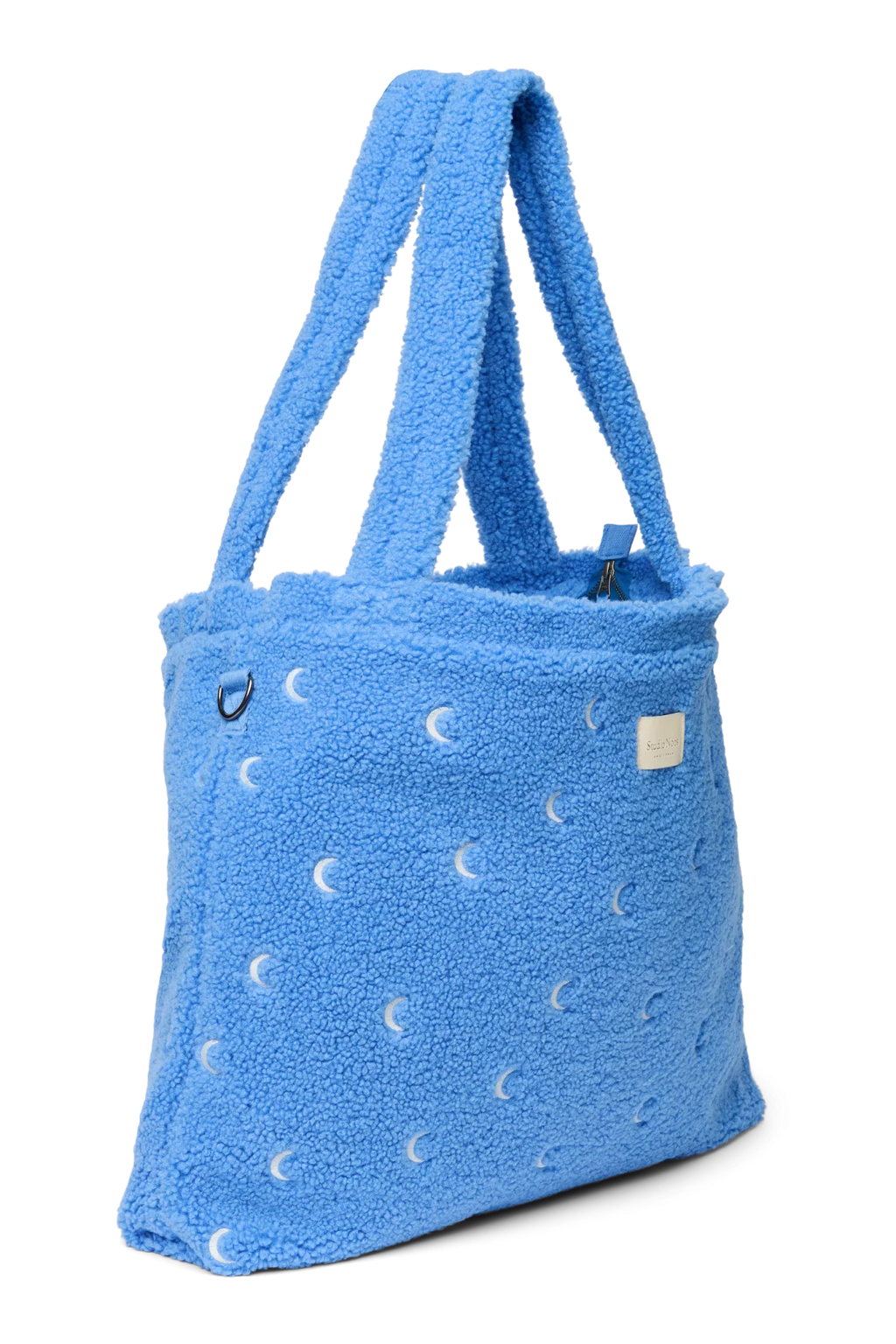 Teddy luiertas Lichtblauw Moons van Studio Noos met D-ringen voor aan de kinderwagen, bij De Gele Flamingo