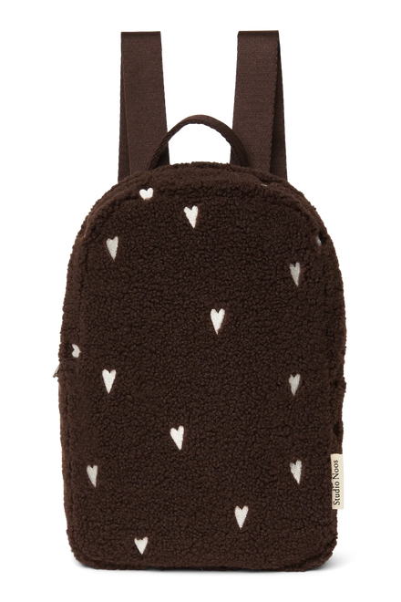 Studio Noos Mini Rugzakje | Chocolate Teddy Hearts
