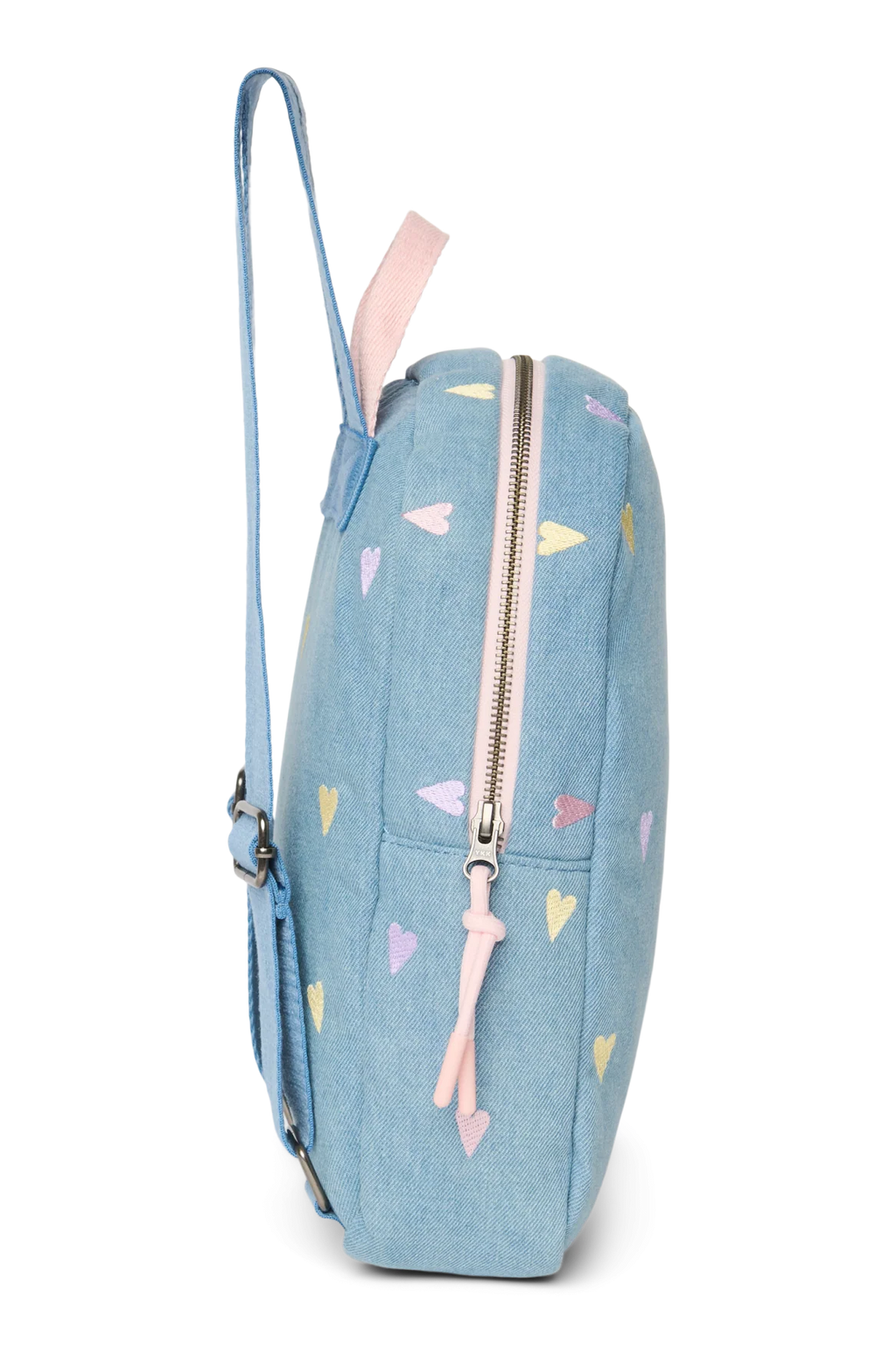Studio Noos Denim Hearts mini rugzak met verstelbare banden, kleuters bij De Gele Flamingo
