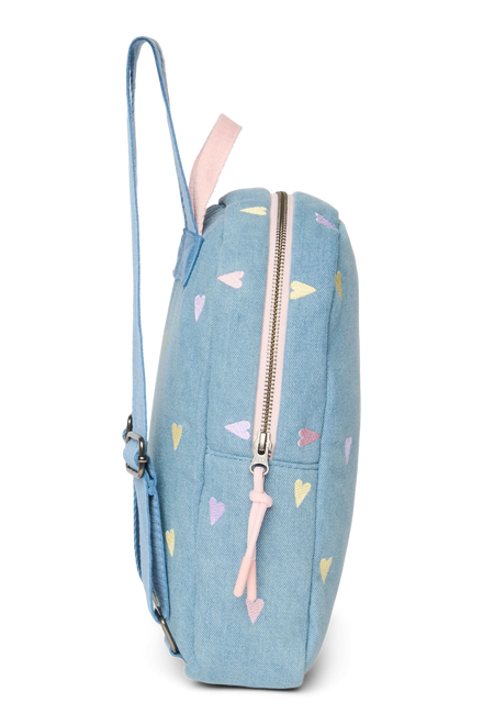 Studio Noos Denim Hearts mini rugzak met verstelbare banden, kleuters bij De Gele Flamingo