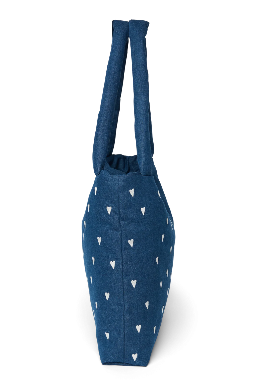 Studio Noos Mom Bag Denim Hearts met lange hengsels voor over de schouder, De Gele Flamingo
