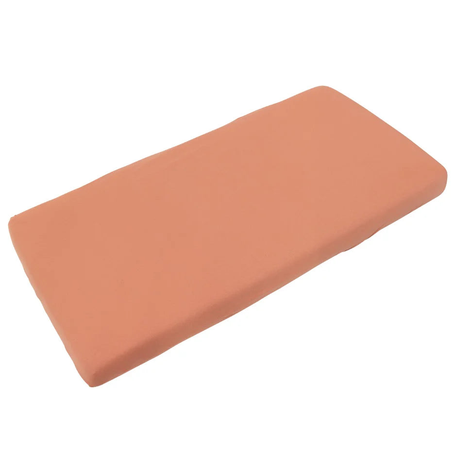 Timboo Hoeslaken Sunrise Orange van 100% bamboe katoen, 60 x 120 cm, bij De Gele Flamingo