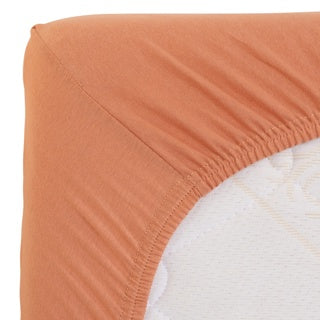 Timboo Hoeslaken Sunrise Orange van 100% bamboe katoen, 60 x 120 cm, bij De Gele Flamingo