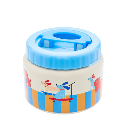 The Cotton Cloud Thermo Food Jar Woof Gang van 350 ml voor een warme maaltijd, bij De Gele Flamingo.
