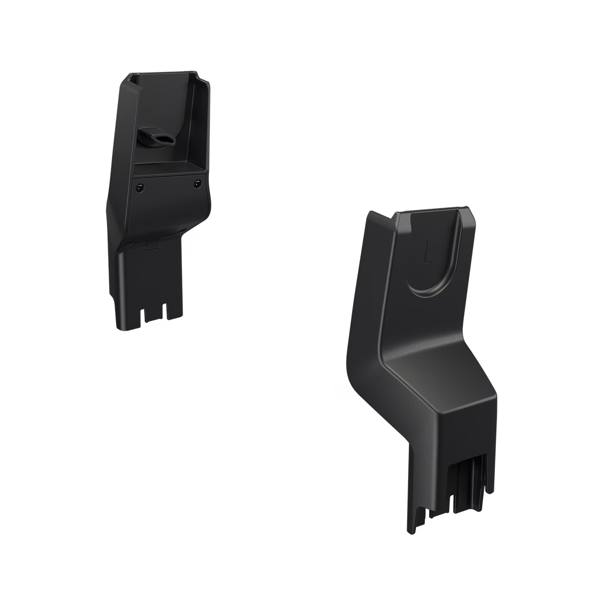 Thule Charm autostoel adapters in zwart met click-in bevestiging, verkrijgbaar bij De Gele Flamingo