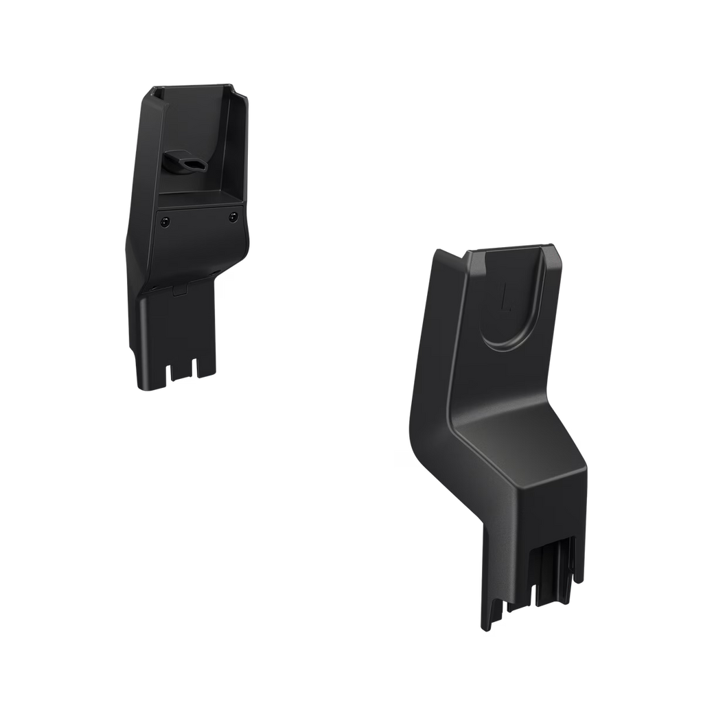 Thule Charm autostoel adapters in zwart met click-in bevestiging, verkrijgbaar bij De Gele Flamingo