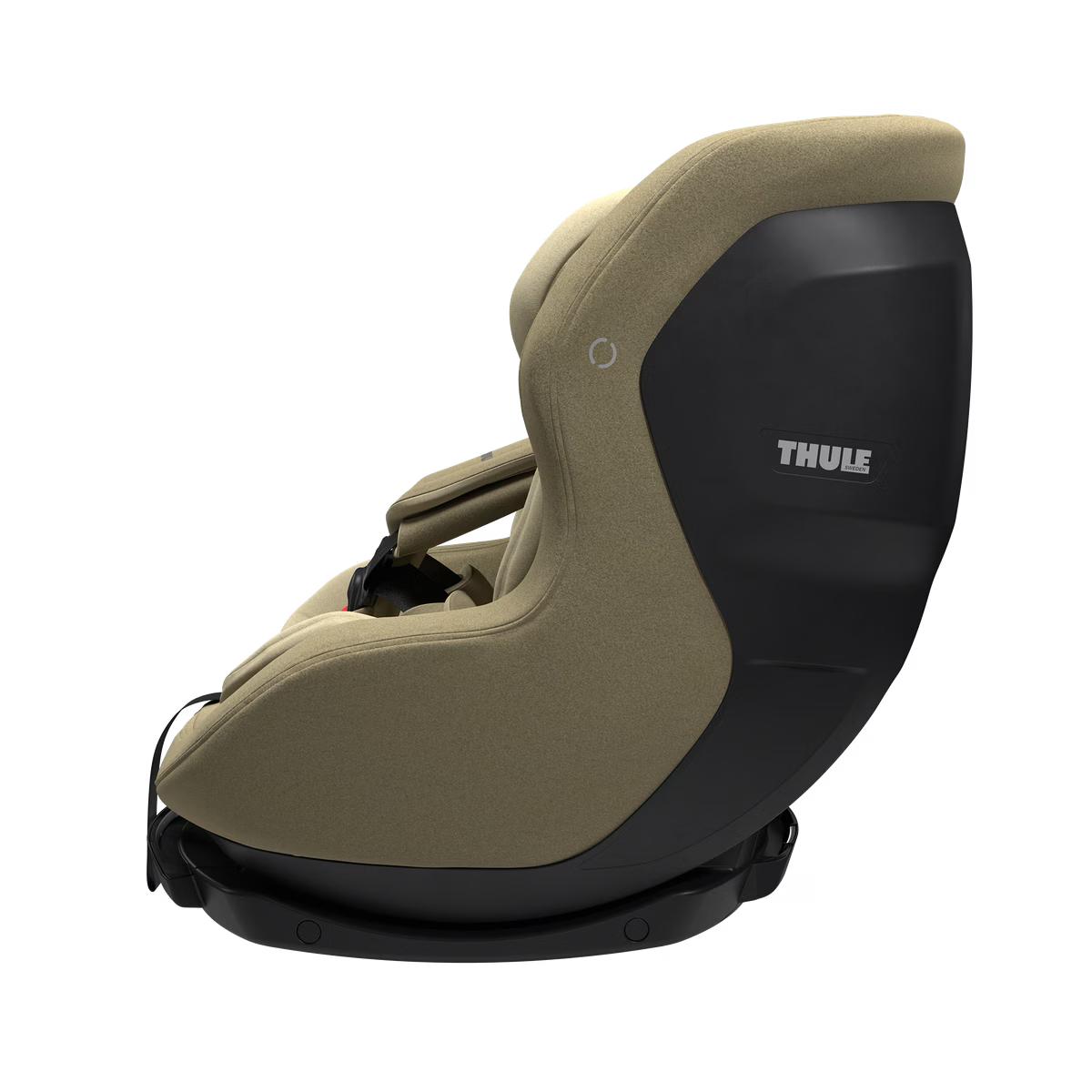 Thule Elm peuter autostoel in Faded Khaki met 360 graden draaibare zit, bij De Gele Flamingo