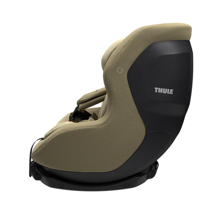 Thule Elm peuter autostoel in Faded Khaki met 360 graden draaibare zit, bij De Gele Flamingo