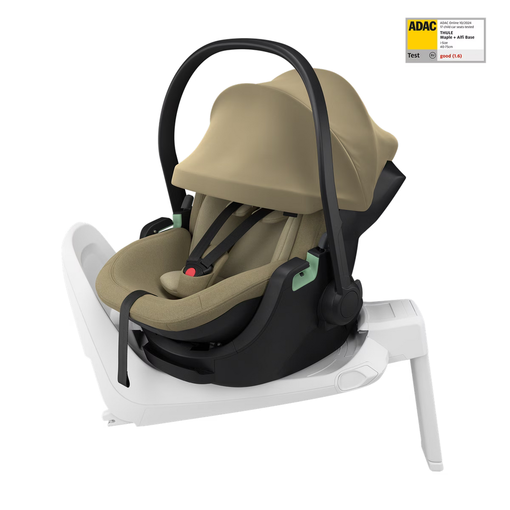 Thule Maple autostoel Faded Khaki met Thule Impact Protection System, te koop bij De Gele Flamingo