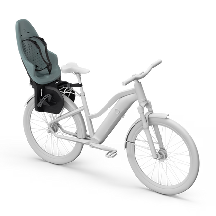 Thule Yepp 2 MIK HD Mid Blue met verstelbare voetsteunen die meegroeien, De Gele Flamingo.