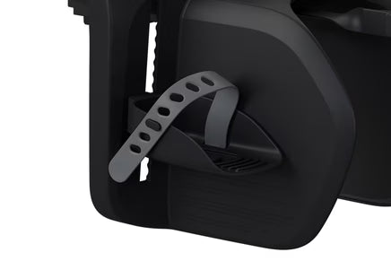Thule Yepp 2 MIK HD Midnight Black met plaats voor een extra veiligheidslicht, De Gele Flamingo.