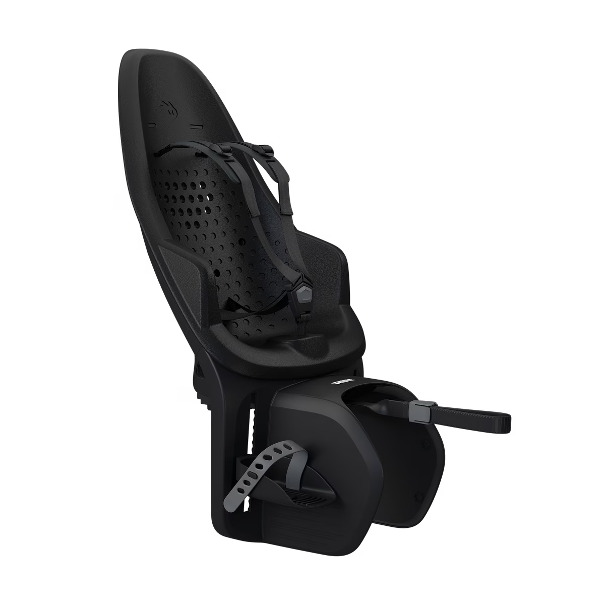 Thule Yepp 2 MIK HD fietsstoel achterop in Midnight Black, bij De Gele Flamingo.