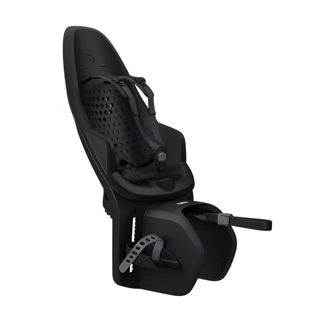 Thule Yepp 2 MIK HD fietsstoel achterop in Midnight Black, bij De Gele Flamingo.
