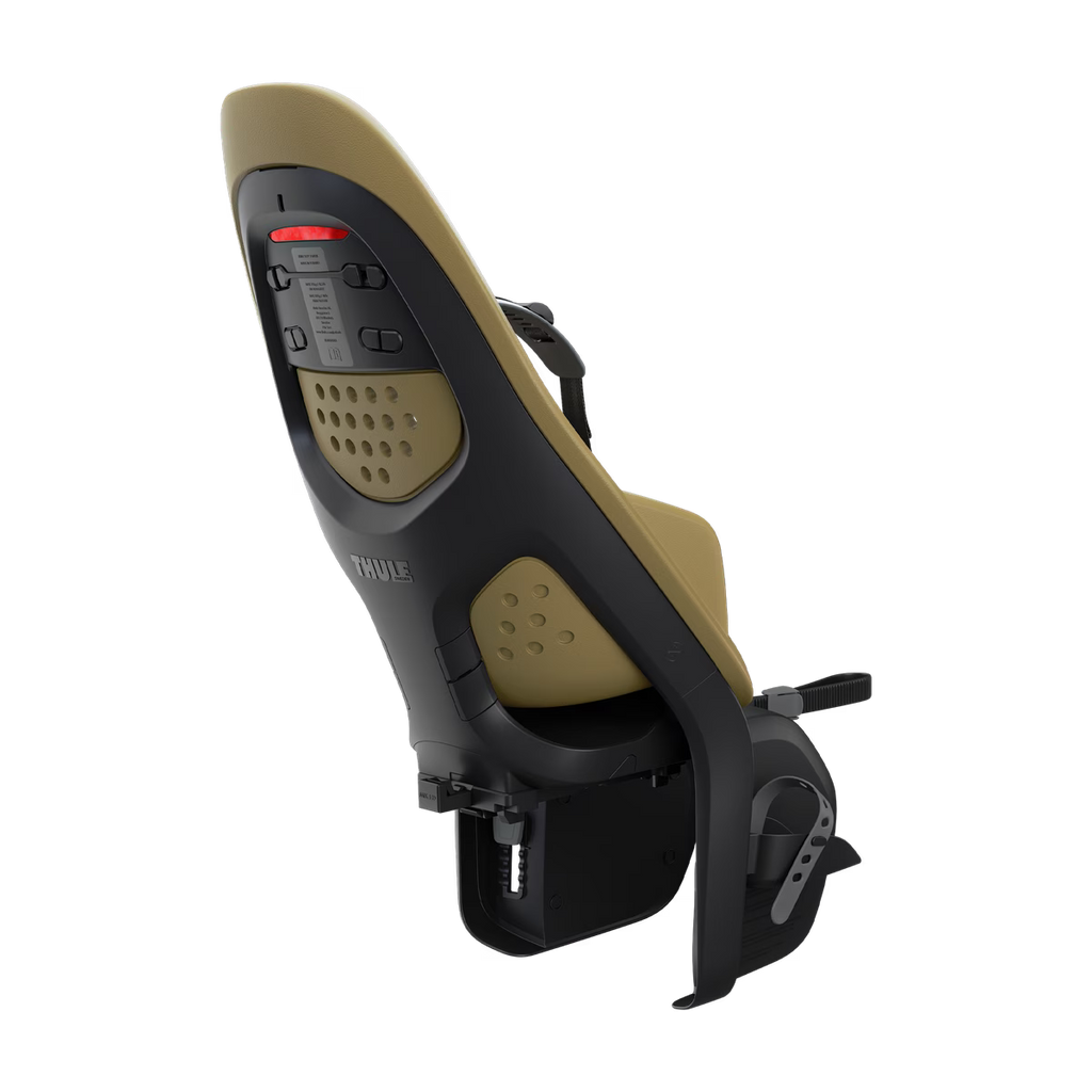 Thule Yepp 2 MIK HD Nutria Green met zachte, schokabsorberende zitting, De Gele Flamingo.