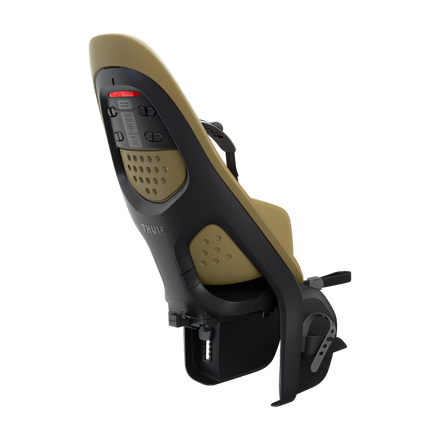 Thule Yepp 2 MIK HD Nutria Green met zachte, schokabsorberende zitting, De Gele Flamingo.