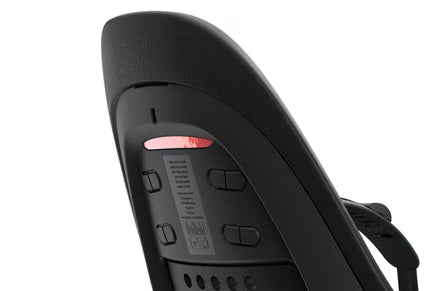 Thule Yepp 2 Maxi fietsstoel Midnight Black van waterafstotend materiaal, eenvoudig schoon te maken, De Gele Flamingo.