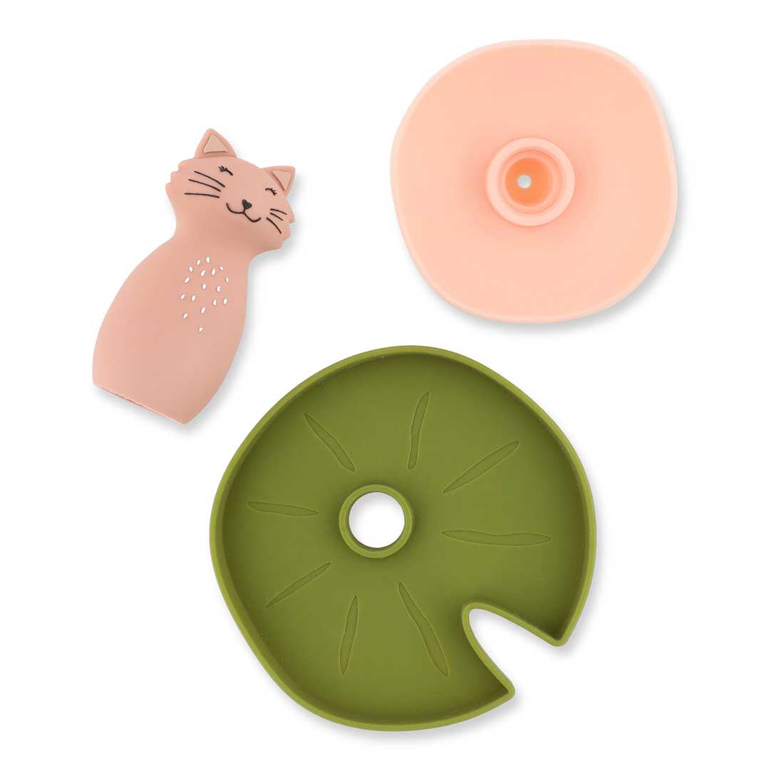 Trixie Badspeelgoed Drijvende Bloem Mrs. Cat van De Gele Flamingo, zachte waterlelie van silicone die op het water drijft