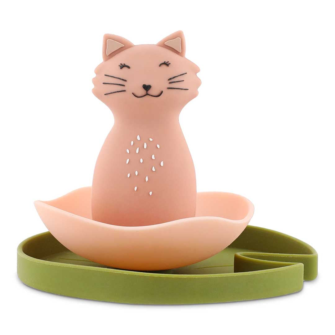 Trixie Badspeelgoed Drijvende Bloem Mrs. Cat van De Gele Flamingo, zachte waterlelie van silicone die op het water drijft