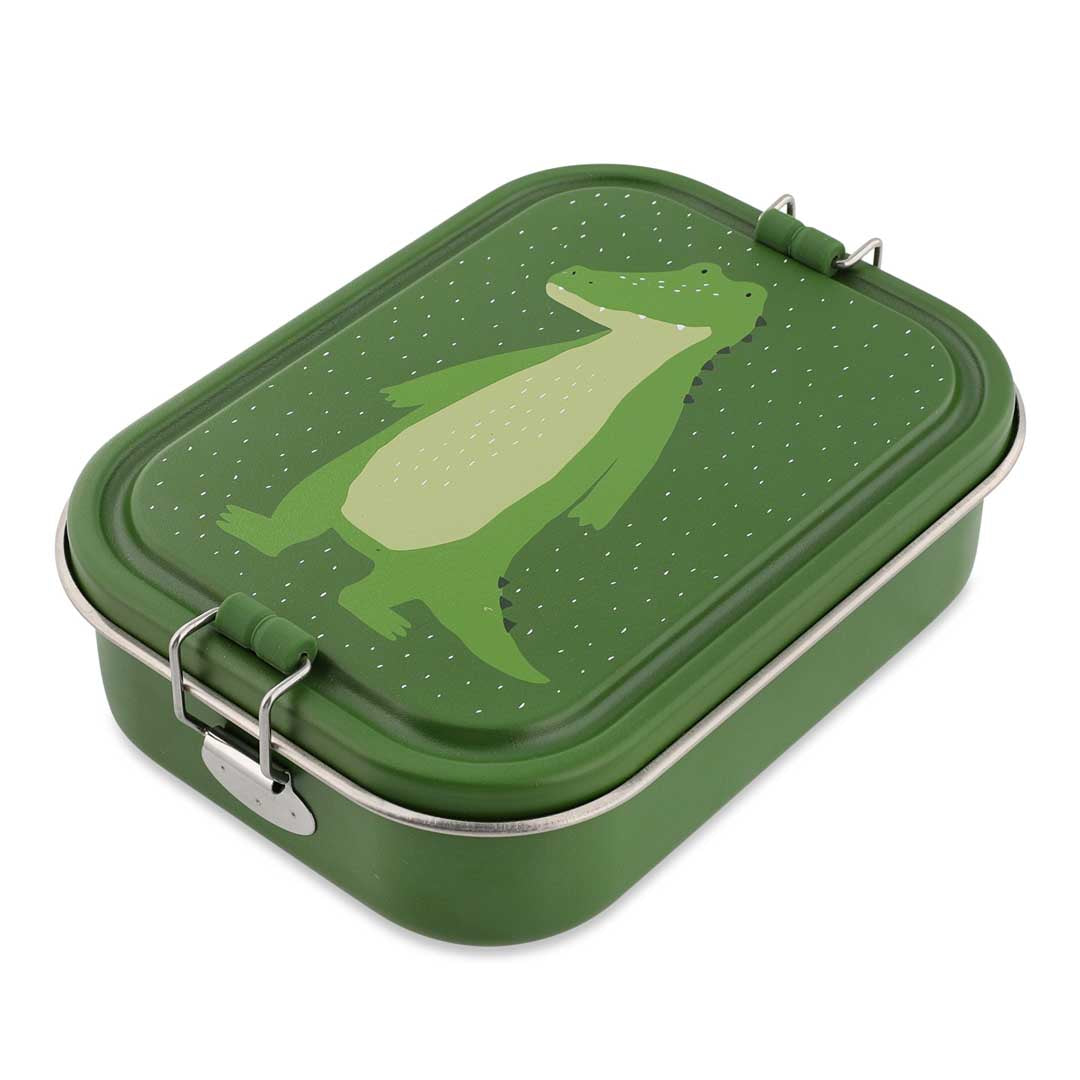Trixie Brooddoos Groot Mr. Alligator RVS lunchbox, vooraanzicht