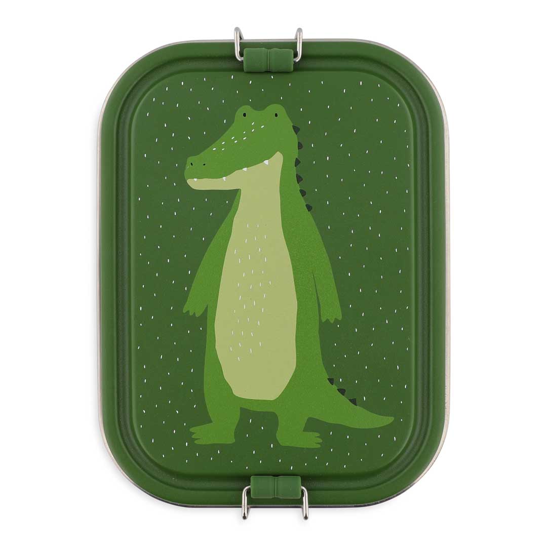 Trixie Brooddoos Groot Mr. Alligator RVS lunchbox, vooraanzicht