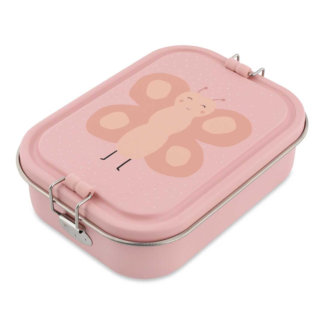 Trixie Brooddoos Groot Mrs. Butterfly RVS lunchbox, vooraanzicht