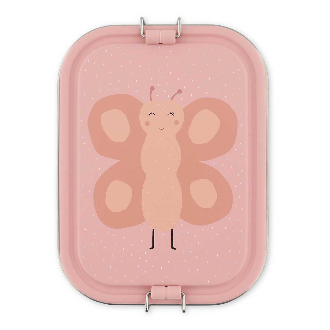 Trixie Brooddoos Groot Mrs. Butterfly RVS lunchbox, vooraanzicht