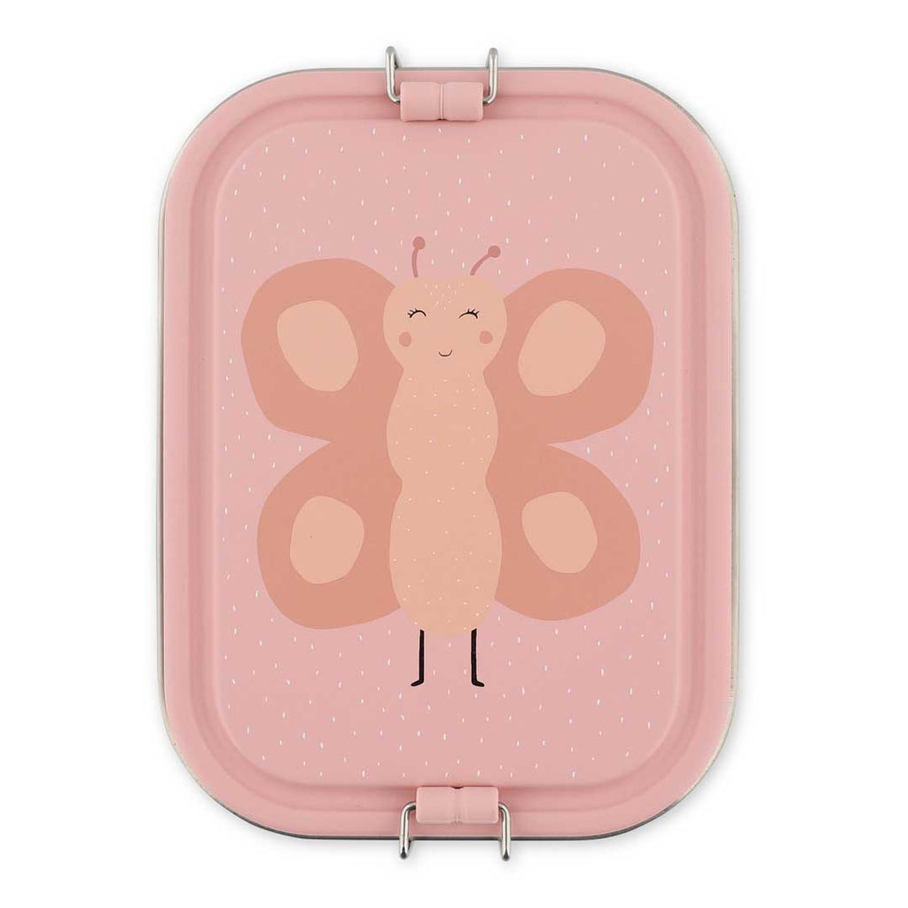 Trixie Brooddoos Groot Mrs. Butterfly RVS lunchbox, vooraanzicht