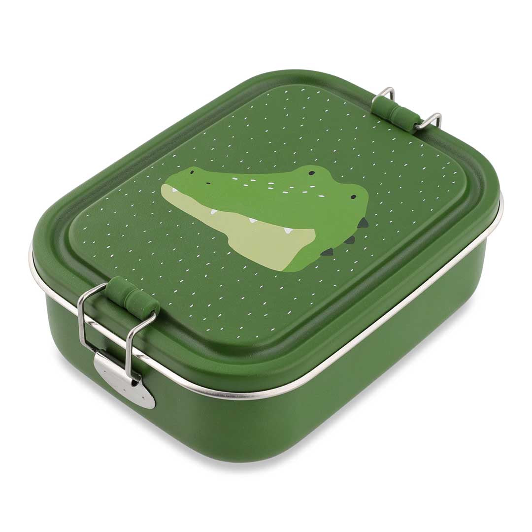 Trixie Brooddoos Klein Mr. Alligator RVS broodtrommel, vooraanzicht