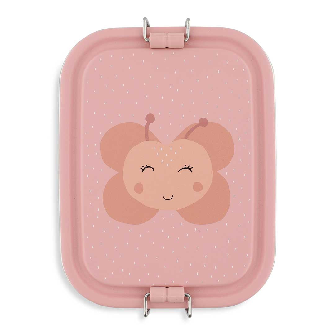 Trixie Brooddoos Klein Mrs. Butterfly RVS broodtrommel, vooraanzicht