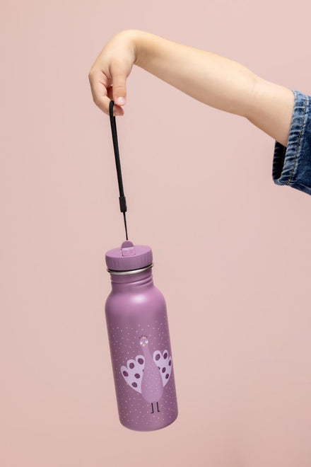 Trixie RVS Drinkfles 500 ml Mrs. Peacock met geopende dop
