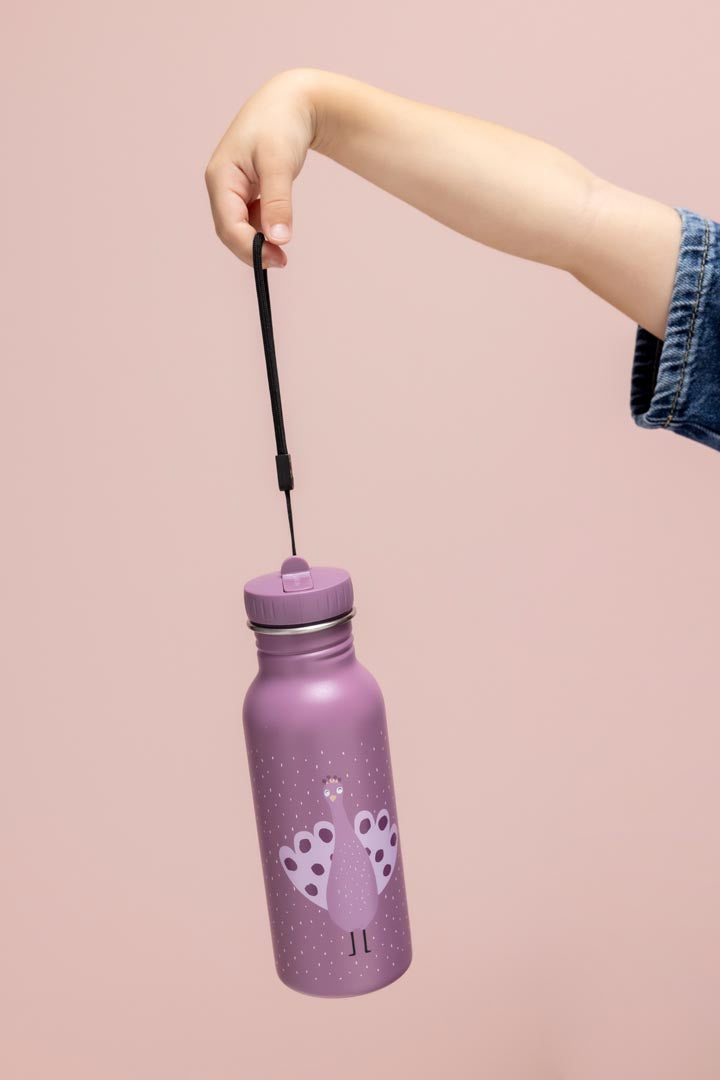 Trixie RVS Drinkfles 500 ml Mrs. Peacock met geopende dop