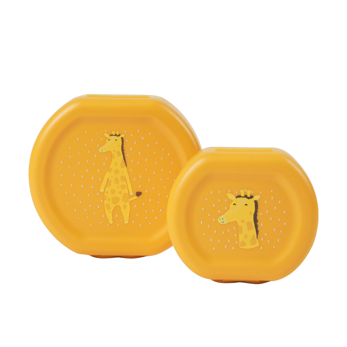 Trixie Snack Box Set met Clip Mr. Giraffe met twee gele snackdoosjes