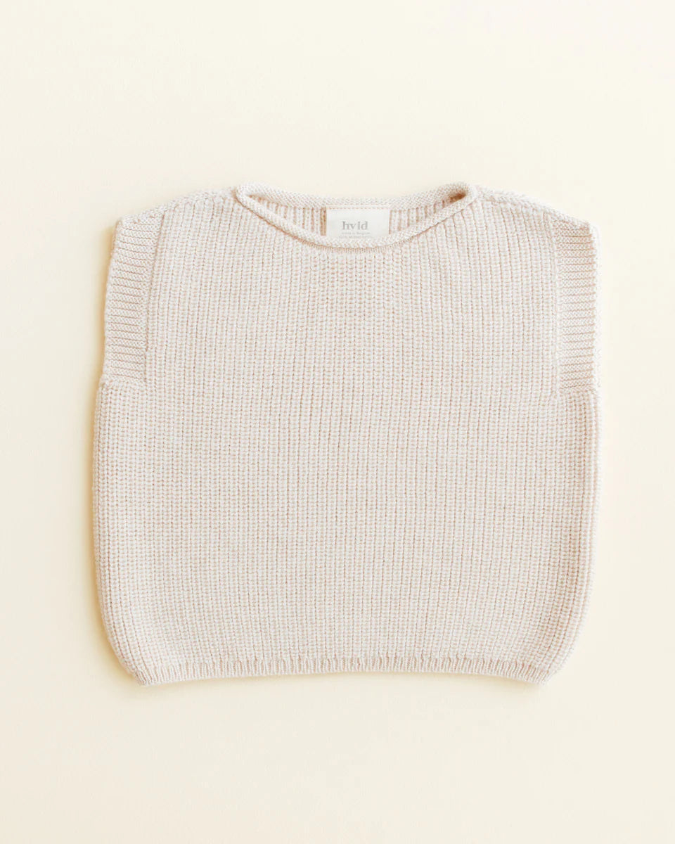 Hvid Vest Harvey Cream in 100% Italiaanse extrafine merinowol bij De Gele Flamingo