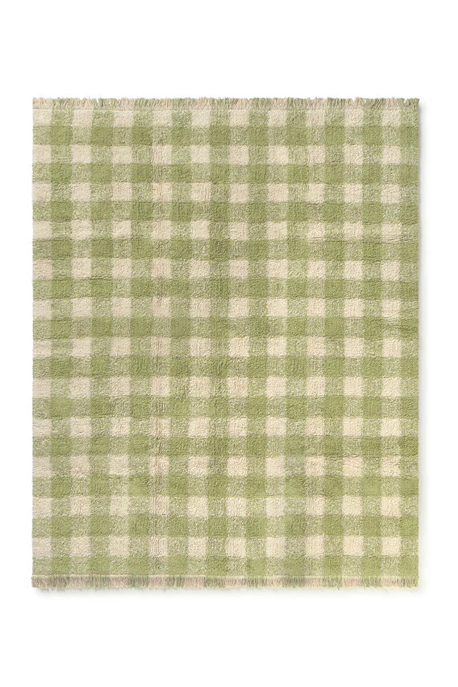 Lorena Canals machine wasbaar tapijt Vichy Matcha van 90x120 cm, kindertapijt bij De Gele Flamingo