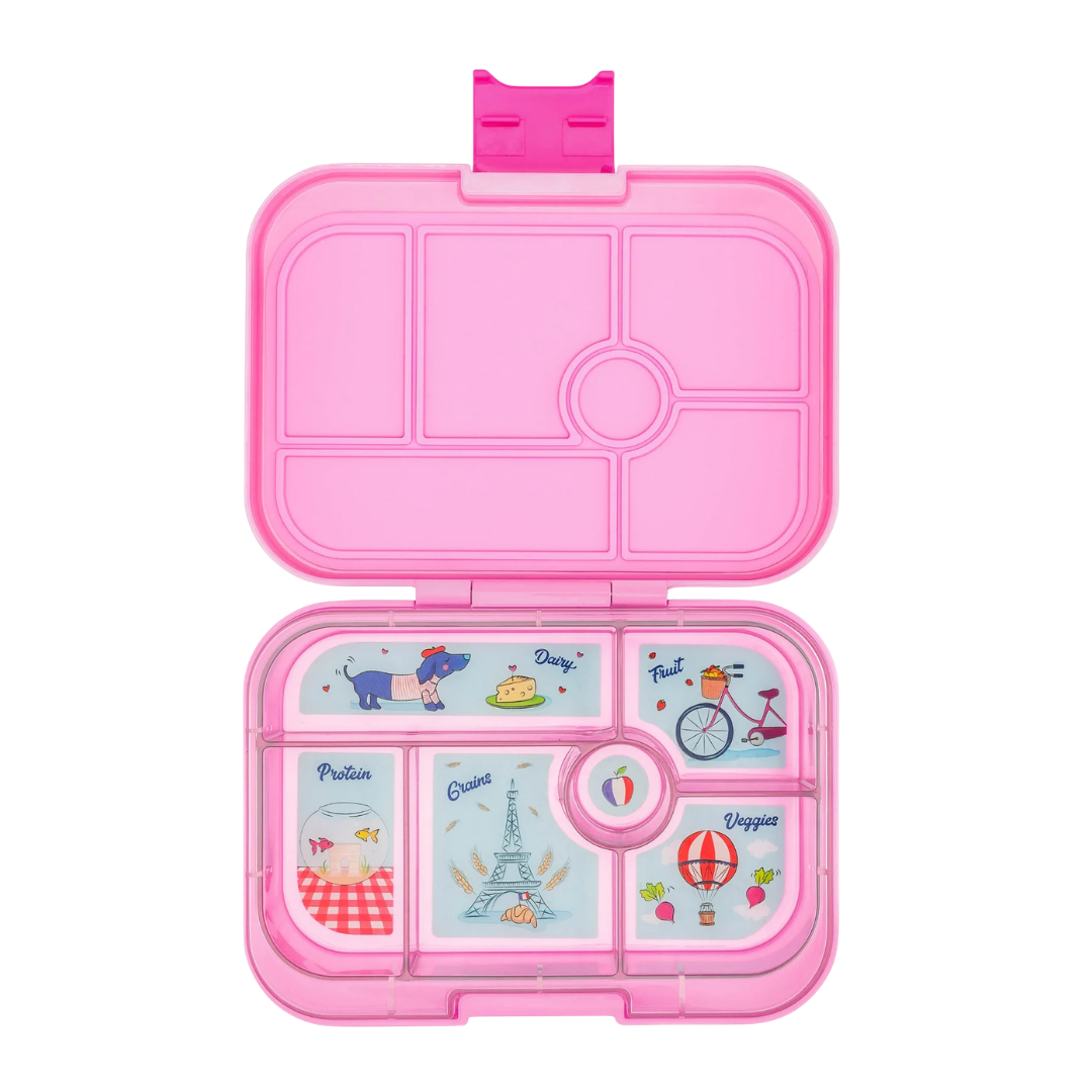 Yumbox Original lunchbox Power Pink Paris met zes vakken, lekvrij afgesloten, bij De Gele Flamingo
