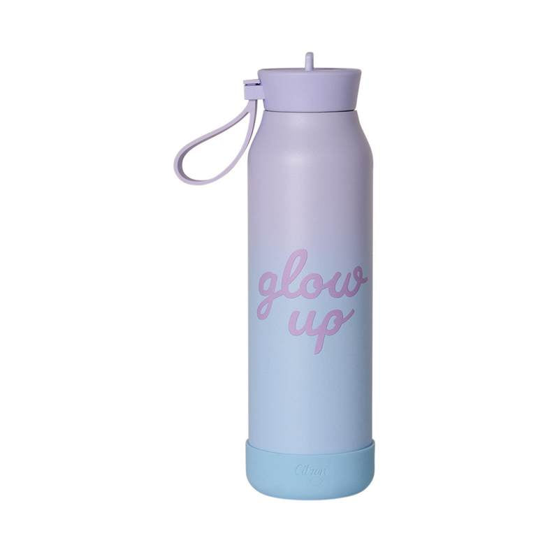 Citron thermische drinkfles 500 ml met Purple Blue Glowup-print en drinktuit
