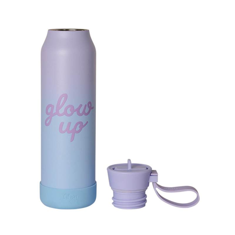 Citron thermische drinkfles 500 ml met Purple Blue Glowup-print en drinktuit