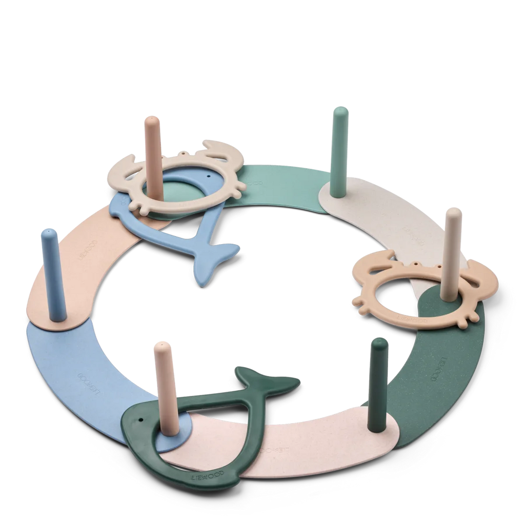 Liewood Noova Ring Toss Game in Peppermint multi mix, ringwerpspel van 48 cm, bij De Gele Flamingo
